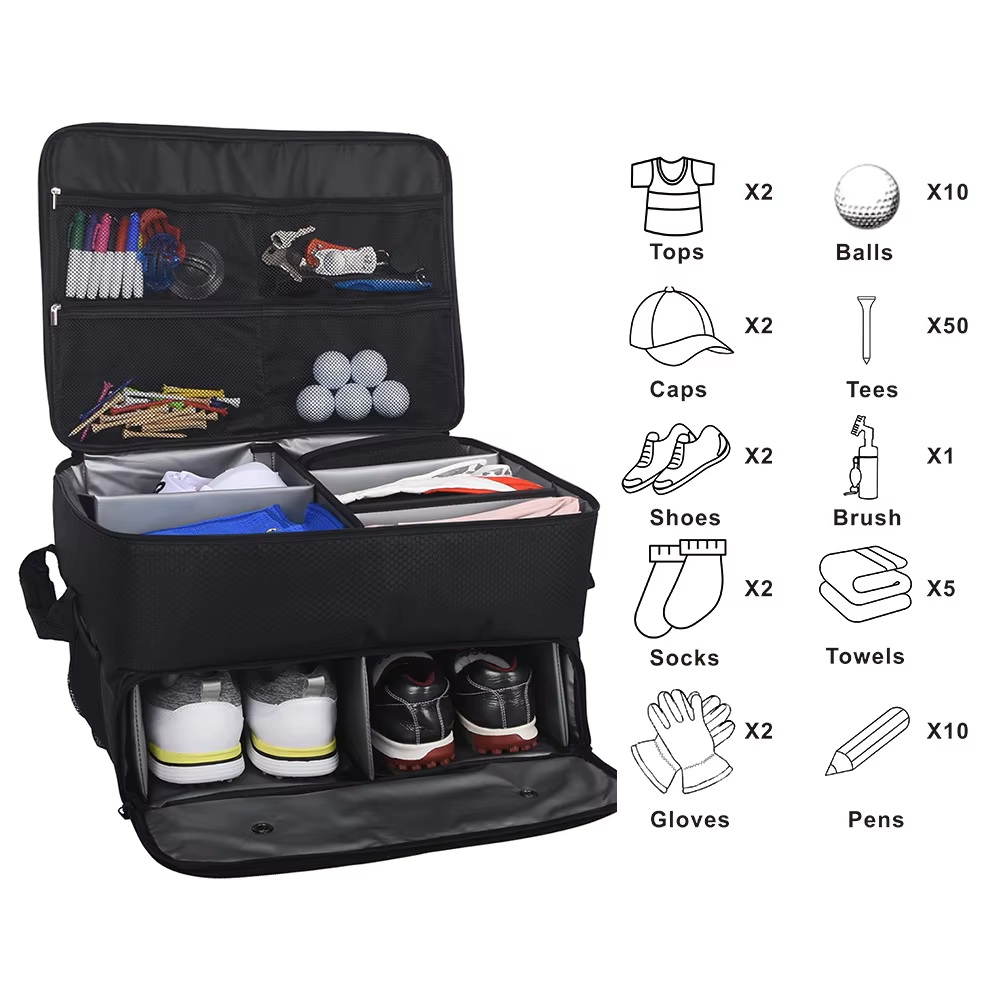 Travel Organizer Men - Golfkofferbakorganizer Oxford Schoenenvak Waterdicht Grote Capaciteit